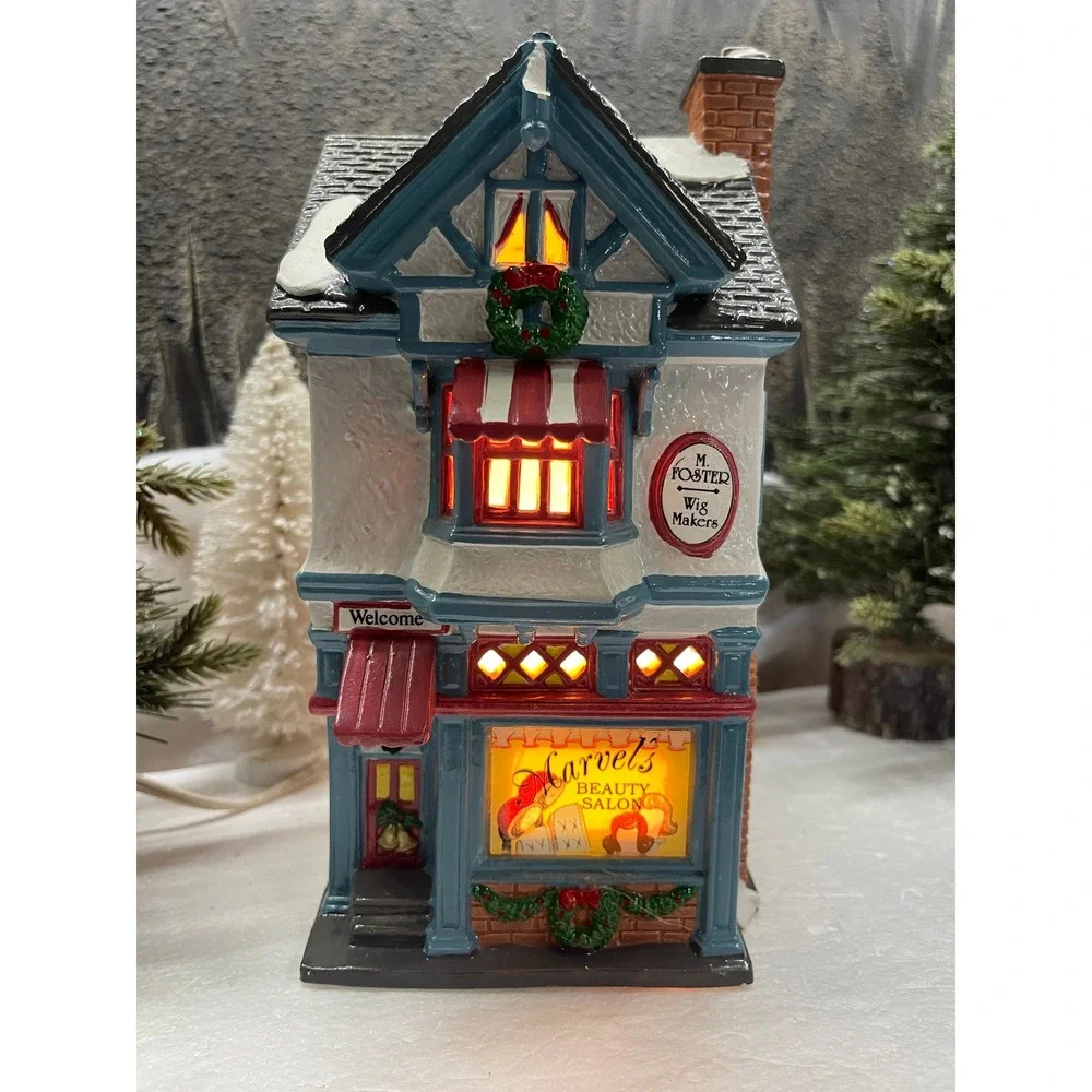 Department 56 Snow Village MARVEL'S BEAUTY SALON 1994 Vintage 54817